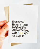 Thank You Card for Labor and Delivery Nurse, Thank You for Doula Card, Thank You