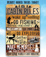 Cabin Rules - Metal Sign