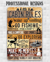 Cabin Rules - Metal Sign
