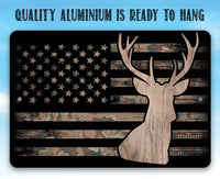 Camo Flag Hunting - Metal Sign