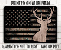 Camo Flag Hunting - Metal Sign