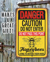 Caution Honeybees - Metal Sign