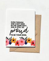 Proud to Be Your Mom Mother Loss Sympathy Mother's Day Card