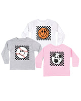 Checkers Smiley - (Choose Your Sports Ball)  - Child Long Sleeve Tee