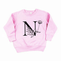 Floral Initials - Child Sweater