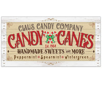 Claus Candy Cane Co - Canvas
