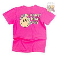Be Kind Pocket on Front w/ And Have a Nice Day on Back - Comfort Colors Tee