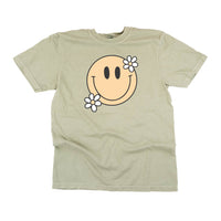 Big Smiley w/ Flowers - Comfort Colors Tee