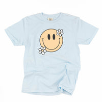 Big Smiley w/ Flowers - Comfort Colors Tee