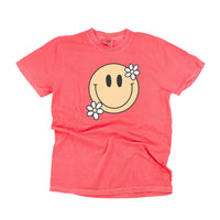 Big Smiley w/ Flowers - Comfort Colors Tee