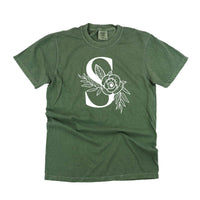Floral Initials - Comfort Colors Tee