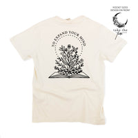 Take the Time (Front Pocket) w/ To Expand Your Mind (Back) - Comfort Colors Tee