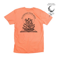 Take the Time (Front Pocket) w/ To Expand Your Mind (Back) - Comfort Colors Tee