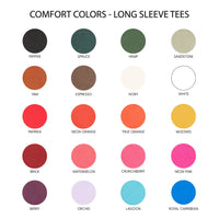 Embroidered LONG SLEEVE Comfort Colors Tee - 1 Birth Flower w/ White Thread (pocket)