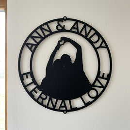 Custom Metal Wall Art - Personalized Couple Family Last Name Sign