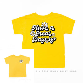 Pocket Daisy on Front w/ Have a Great Daysy on Back - Child Tee