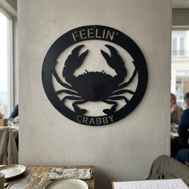 Custom Metal Wall Art - Personalized Crab Sign