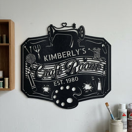 Custom Metal Wall Art - Personalized Craft Room Sign