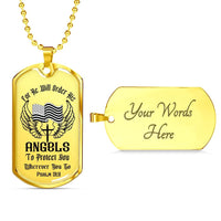 Custom Bible Verse Dog Tag | Inspiring Sobriety | Psalm 91:11 Dog Tag and Chain