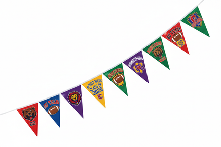 Custom Pennant String Flags - White Background