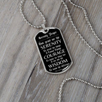 Custom Recovery Dog Tag | Inspiring Sobriety | Serenity Prayer