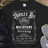 Custom Recovery T-Shirt | Inspiring Sobriety |  (Custom) 100% Living Proof