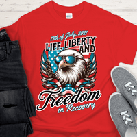 Custom Recovery T-Shirt | Inspiring Sobriety |  Life, Liberty & Freedom