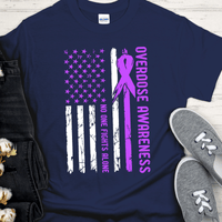 Custom Recovery T-Shirt | Inspiring Sobriety |  No One Fights Alone Overdose Awareness