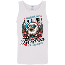 Custom Recovery Unisex Tank | Inspiring Sobriety |  Life, Liberty & Freedom