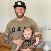Dad - Arched Varsity / Just Like Dad - Set of 2 Tees