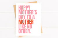 Cute Mother's Day Card Mother Like No Other Card for Mom