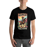 Vintage Wranglin Feral Children Raccoon Meme 90s Western  Wrinkle-resistant T-Shirt