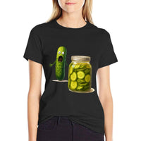 Funny Screaming Pickle Cucumber Jar Joke  Relaxed-fit T-Shirt