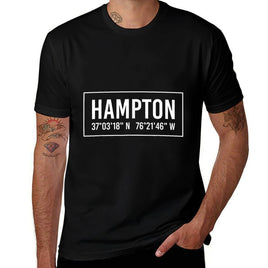 HAMPTON VA VIRGINIA Funny City Coordinates Home Roots Gift  Heathered Texture T-Shirt