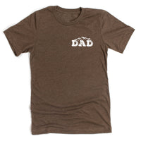 Dad w/ Mountains - Mountain Scene (pf&b) - Unisex Tee