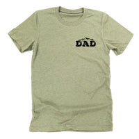 Dad w/ Mountains - Mountain Scene (pf&b) - Unisex Tee