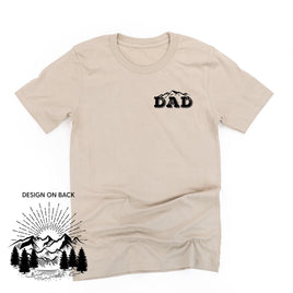 Dad w/ Mountains - Mountain Scene (pf&b) - Unisex Tee