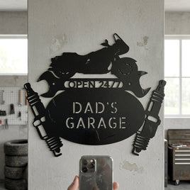 Custom Metal Wall Art - Personalized Cruiser Garage Name Sign