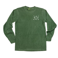 Dad - Gold Clubs (pocket) - Long Sleeve Comfort Colors Tee