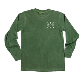 Dad - Gold Clubs (pocket) - Long Sleeve Comfort Colors Tee