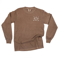 Dad - Gold Clubs (pocket) - Long Sleeve Comfort Colors Tee