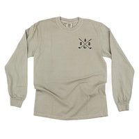 Dad - Gold Clubs (pocket) - Long Sleeve Comfort Colors Tee