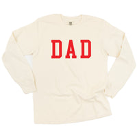 Dad - Varsity Straight Line - Long Sleeve Comfort Colors Tee