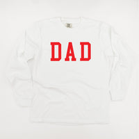 Dad - Varsity Straight Line - Long Sleeve Comfort Colors Tee