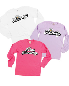 Daisy Name (f&b) - "________" - (Choose Your Name) - LONG SLEEVE Comfort Colors Tee