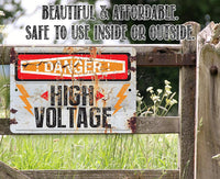 Danger High Voltage - Metal Sign