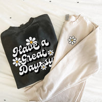 Embroidered/Printed (pf&b) PIGMENT Crewneck - Have A Great Day-sy