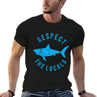 Respect The Locals Shark Ocean Animal Rights Biology Life  Slim-fit Cut T-Shirt