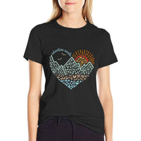 Adventure Awaits Heart  Heathered Texture T-Shirt