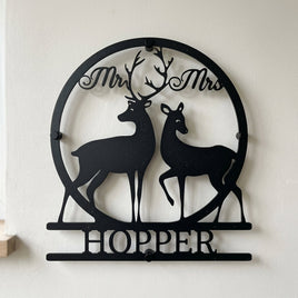 Custom Metal Wall Art - Personalized Mr and Mrs Sign